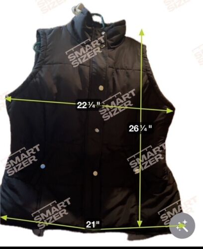 Style & Co Black Sleeveless Zip Up Puffy Vest Women's Size 1X - Picture 4 of 4