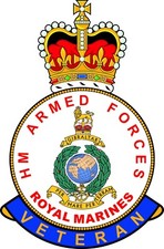 ROYAL MARINES COMMANDO VETERAN CAP BADGE CAR WINDOW STICKER