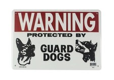warning guard dogs tin metal sign office shop metal signs