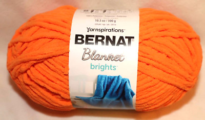 BERNAT BLANKET BRIGHTS  CARROT ORANGE 100% POLYESTER YARN 220 YARDS