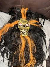 RARE Vintage Y2K 2002 Paper Magic Group Green Shrunken Head Halloween Mask