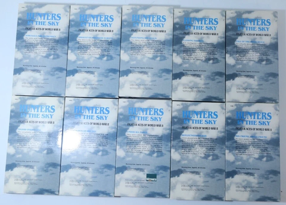 Hunters In The Sky VHS Set Fighter Aces of WWII Airplane Collection Lot of 10 - Image 3 of 4