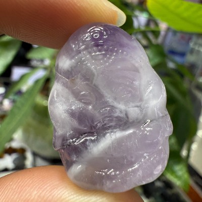 natural Dream Amethyst Quartz Crystal Carved Elephant God Reiki Healing 1PC