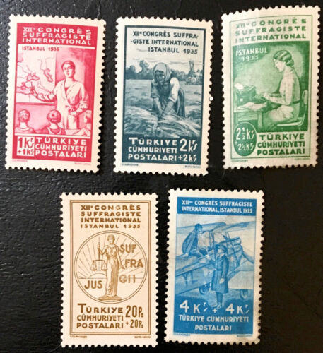 Türkei Kongress der Suffragisten Marken 1935 Turkey Mint Stamps Women's Rights - Bild 1 von 1