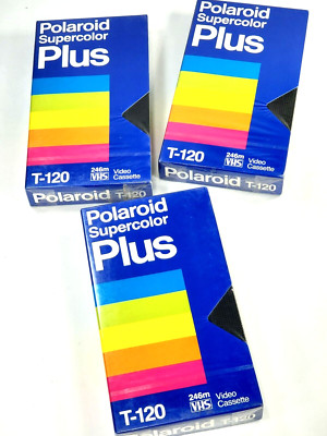 3 Pack - POLAROID Supercolor PLUS T-120 VHS Video Cassette BLANK VHS Tapes, 3 PK