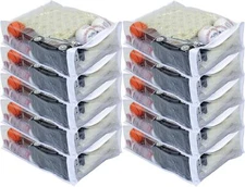 10-Pack Clear Vinyl Zippered Sweater Clothing Storage Bag 11 x 15 x 4