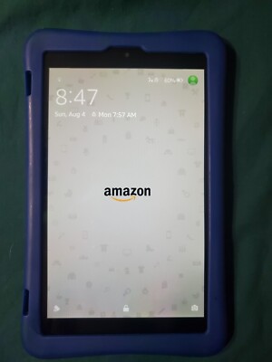Amazon Fire HD 8 (7th Generation) Marine Blue and case bundle