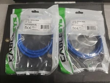 2 - CAT6E  W/SR Ethernet Patch Cable LAN Network 4Ft BLUE. NEW SEALED 