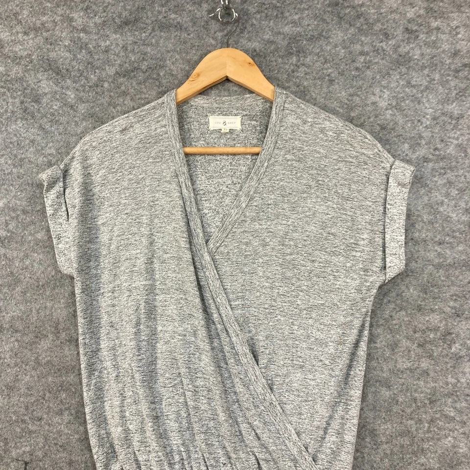 Vestido Lou & Grey para mujer talla XS gris manga corta cintura elástica elástico 27110 Foto 2 de 4