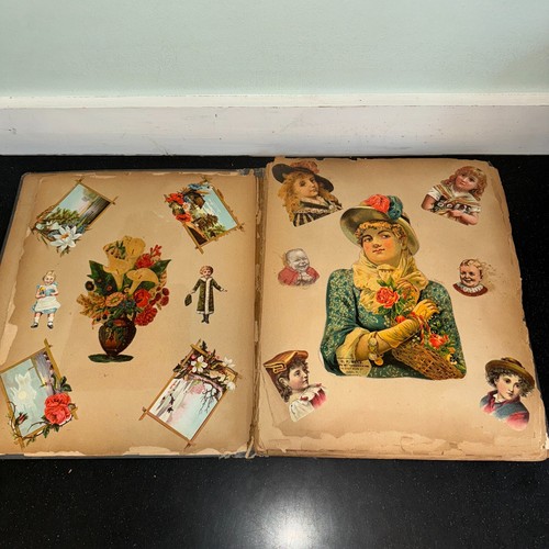 Antique Victorian Scrapbook Album Ephemera Die Cut Trading Cards 40+ pages - Picture 4 of 24