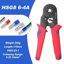 HSC8 6-4A Self-Adjustable Ratchet Ferrule Crimper Plier Tool for Wire End Sleeve