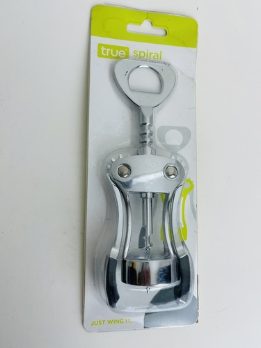 True Fabrications Spiral Winged Corkscrew Just Wing It Rubber Grip, Silver - Picture 3 of 5