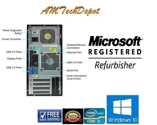 Dell Optiplex 7010 Core i5 3.2Ghz 16GB Win10 Pro 64-BIT 2 TB HDD W/Dual Display - Image 3 of 4