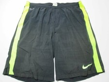 Nike Mens Size L Athletic Shorts Black Tie Dri-Fit Logo Print Stretch Activewear