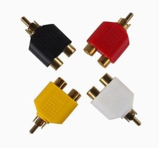 4x RCA Y Splitter AV Audio Video Plug Converter 1-Male to 2-Female Cable Adapter