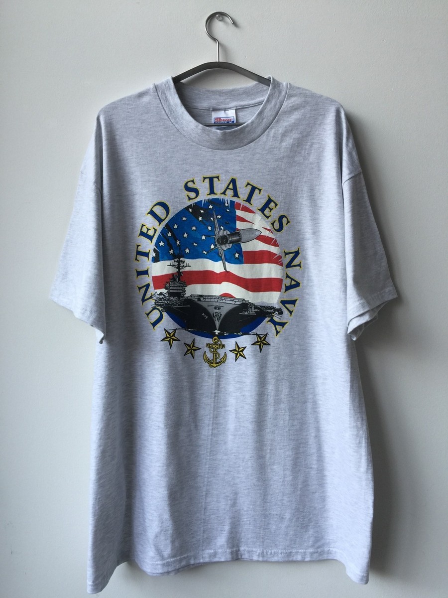 Vintage 80s 90s U.S. Navy T-SHIRT XL Cotton Deadstock NEW Made In 