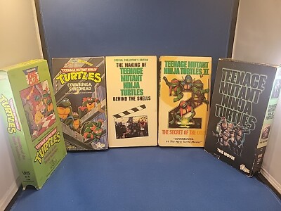Teenage Mutant Ninja Turtles TMNT VHS Lot 5 Tapes F.H.E., Burger King, Making of