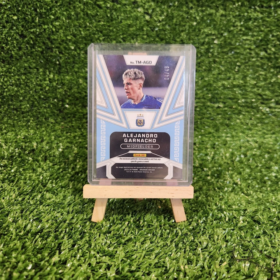 Alejandro Garnacho 2023-24 Panini Obsidian Trifecta Relic Patch Red Pulsar /49 - Image 2 of 2