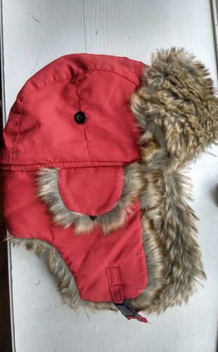 Fur Bomber Hat, Orange, Large. Pre 
