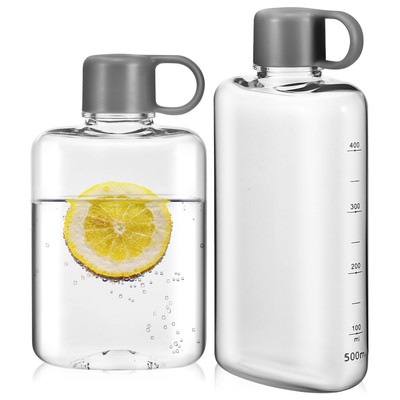  2 Pcs Large Sports Water Bottle Portable Flat Kettle Fitness