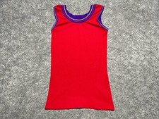 True Vintage Poly Red Tank Top 1970's Kids Single Stitch See Measurements Shirt