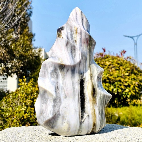 Torcia diaspro marino naturale 4,18 libbre cristallo di quarzo esemplare minerale guarigione reiki - Foto 5 di 12