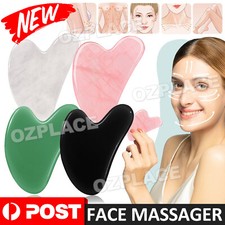 Natural Genuine Guasha Facial Massager Jade Face Body Gua Sha Face Board Tool OZ