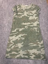 Gap Shirt Dress Womens Small Green Camouflage Short Sleeve 1 Pocket