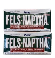 2 PACK Purex Fels Naptha Laundry Cleaning Bar and Stain Remover, 5 Ounce 