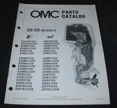 Parts Catalog OMC 20 / 25 Models Ersatzteilkatalog ET Katalog Stand August 1984!