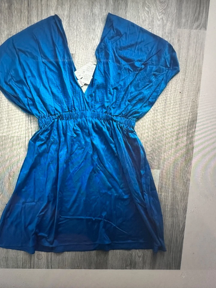 Vestido playa algodón turquesa Eres talla S/M Foto 2 de 4