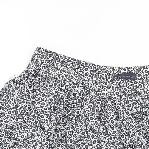 Marks and Spencer Womens Blue Cotton Blend Skater Skirt Size 20 - Picture 4 of 12