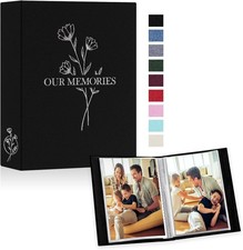 Small Photo Albums 4x6 50 Pictures 2 Packs, Mini Capacity Linen OUR MEMORIES Pho