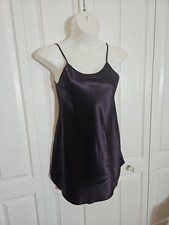 Cinema ETOILE Purple Satin nightie Lingerie Slip Dress M Medium Made In USA