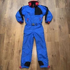 Columbia Ski Suit One Piece Snowsuit Snow Bib retro Vtg Boys Kids Youth Large