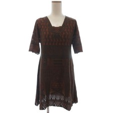 Pleats Please Issey Miyake Tunic Dress Short Sleeve Geometric Orange JP Size 3