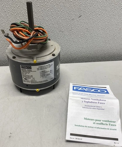 Fasco 1/5 HP Condenser Fan Motor D2840, 208-230V, 48Fr, 1 SPD