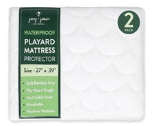Joey  Joan Waterproof Mini Crib Mattress Protector   2 Pack, 24" x 38" Quilt...