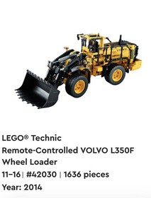 LEGO 42030 - TECHNIC: VOLVO L350f Wheel Loader - used read description 