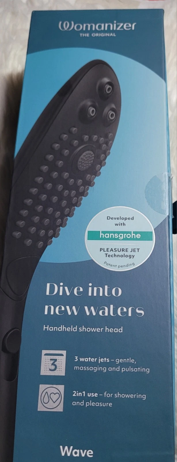Womanizer Wave Shower Head For Women- Black " Hygienic Seal Intact" New