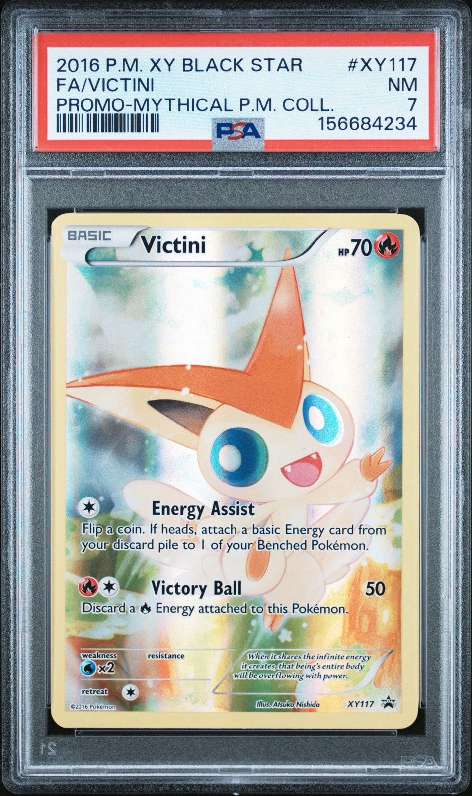 Victini XY117 PSA 7 Promo Mythical Collection Black Star Pokemon Card