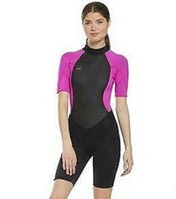 O'Neill Womens 6 Reactor 2mm Pink Short Sleeve Spring Black Wetsuit AB201 NWT