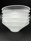 VTG  MCM Federal Norse Clear Glass Ribbed Footed Dessert Fruit Bowls Set of 6