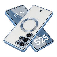 HandyhüLle FüR Galaxy S25 Ultra Bizon Case Cover SchutzhüLle Transparent-Blau