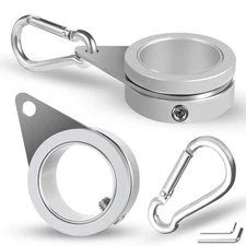 2Pk 1 Inch Aluminum Alloy Flag Pole Rings 360° Anti Wrap Flag Spinning Ring