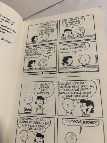 RARE VTG Lot 3 PEANUTS Snoopy Charles Schulz Comic Strip Book & French 1952 1969 - Picture 10 of 10