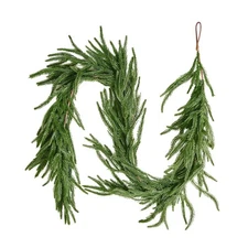 Norfolk Pine Garland 5 FT Realistic Real Touch No-Shed Greenery Indoor Outdoor
