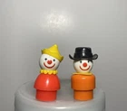 Vintage Fisher Price little people Lot Of 2 Circus clowns: red, orange