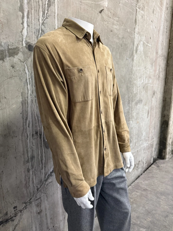 Golden Bear San Francisco Camisa Deportiva Gamuza Chaqueta Cuero Tostado Mediana Foto 3 de 4