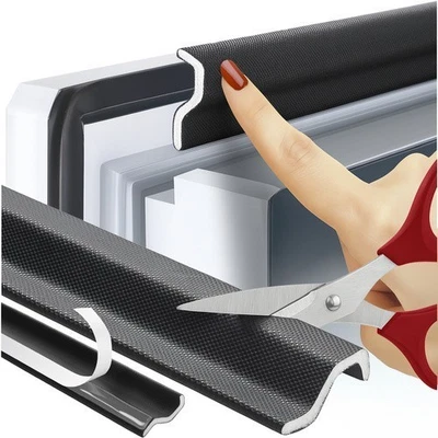 RUHHY Zugluftdichtung Schwarz 400cm 🏠 Tür Fenster Abdichtung selbstklebend